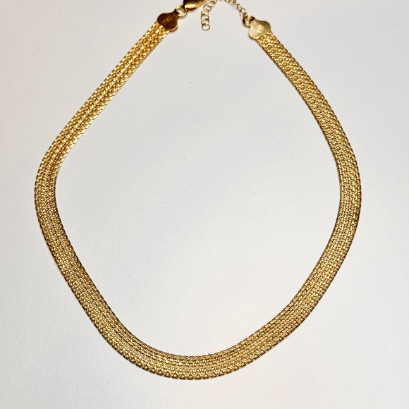 VTG Thick Milor Italy .925 Chain X Link Mesh Choker Collar Necklace STUNNING 16" - Picture 2 of 6